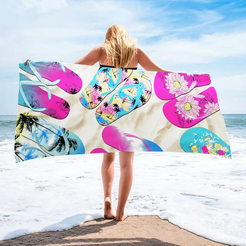 Printed Towel Seaside Vacation Beach Bath Towel - 60S-70X140 Opp Bag