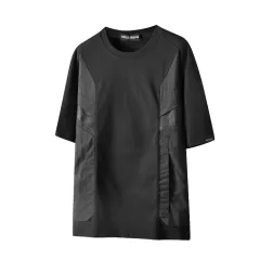 Summer Outdoor Patchwork Pocket Breathable Short-sleeved T-shirt - Black - View 1