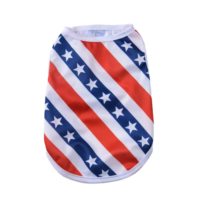 Independence Day Pet Thin Breathable Vest Slanted Stripe Xingx - Shop at LoveMi