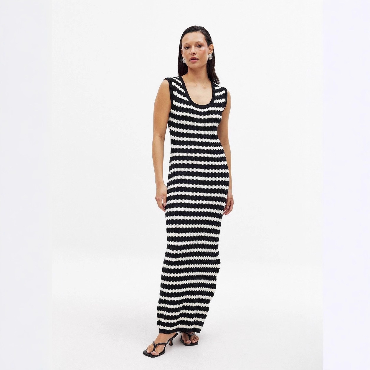 New Solid color Knitted Beach Dress For Women Stripes S - Shop at LoveMi