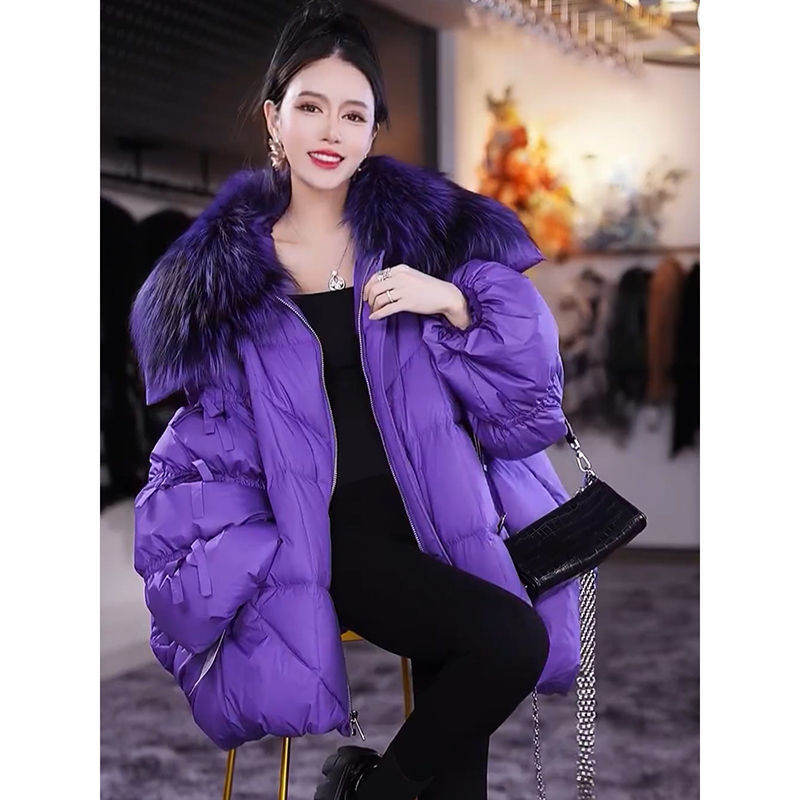 Title 3, Fashion All-matching Fur Collar Cotton-padded C...