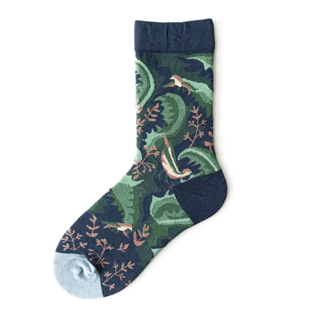 Trendy Mid calf Length Socks Preppy Style Stockings Artistic Illustration Socks Flying Bird - Shop at LoveMi