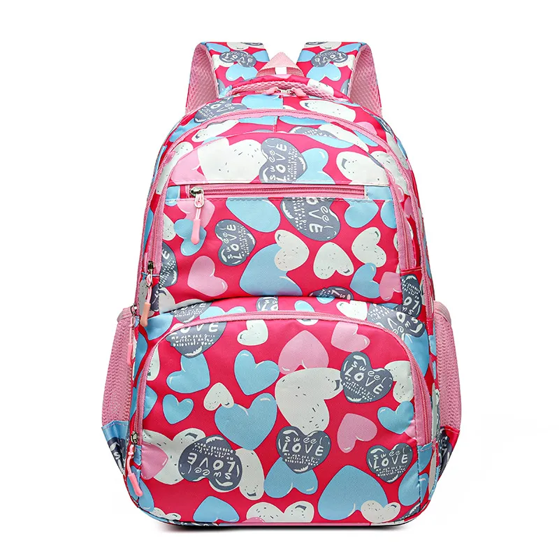 Student Schoolbag Children's Portable Burden Alleviation Large Capacity Backpack - Rose