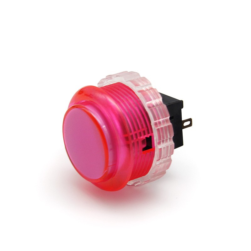 Transparent Pink Button 30mm