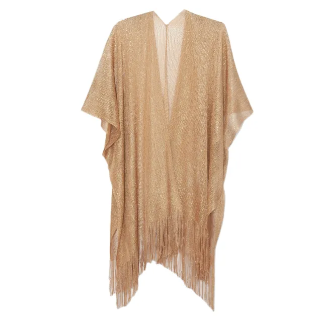 Women's Cloak Travel Ethnic Rainbow Stripes Gold - Shop at LoveMi