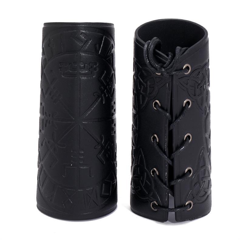 Title 6, Leather Arm Guard Retro Nordic Viking Totem Pun...