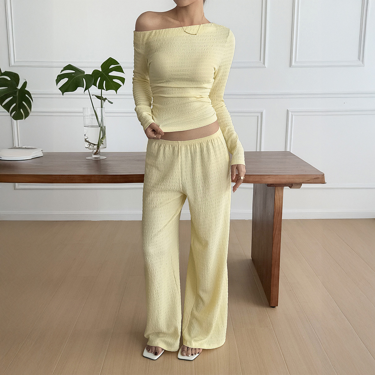 Women’s Long Sleeve Vest Pants Two-piece Suit