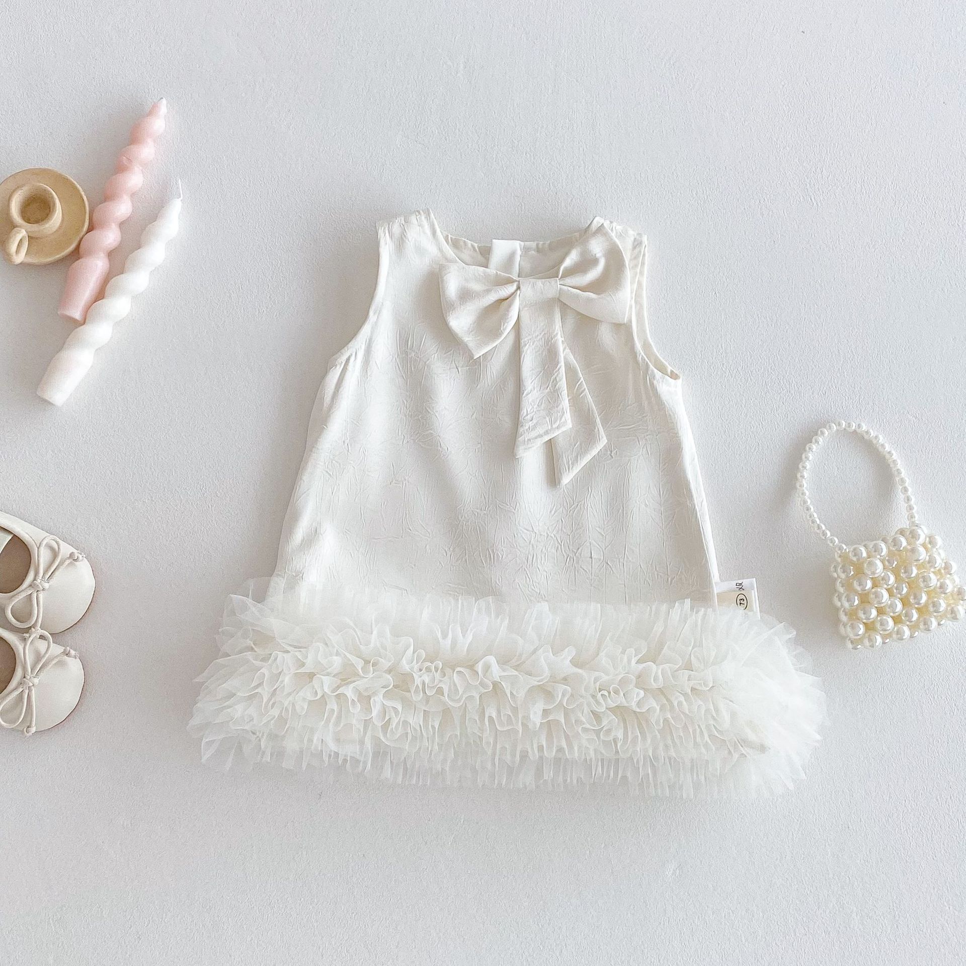 Children's Korean-style Dress With Bow - Image 5