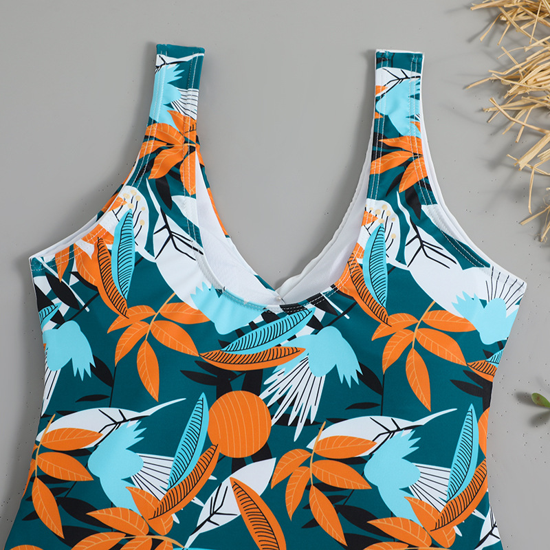 Women's High Waist Polyester Printed One-piece Bikini - Image 4