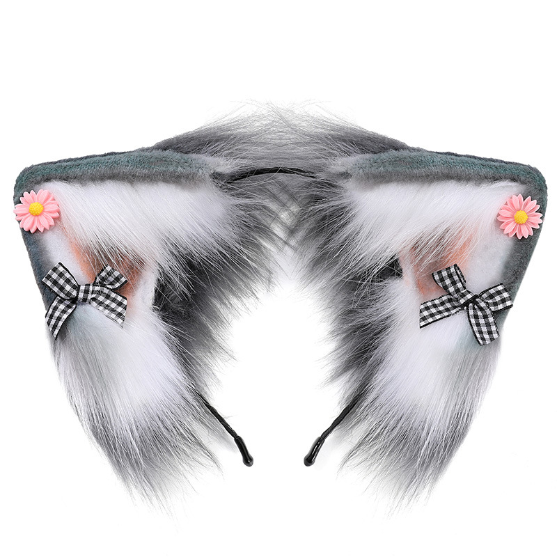 Comic Show Props Plush Simulation Animal Ears Belle Fox Ear Headdress 7