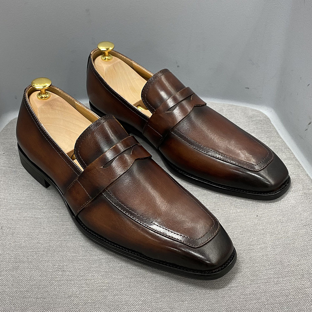 Title 2, Classic Italian Style Loafers Leather Business ...