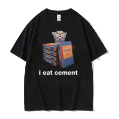Funny Printed T-shirt Men And Women Fashion Round Neck Loose Short Sleeves - S2055Black - View 1