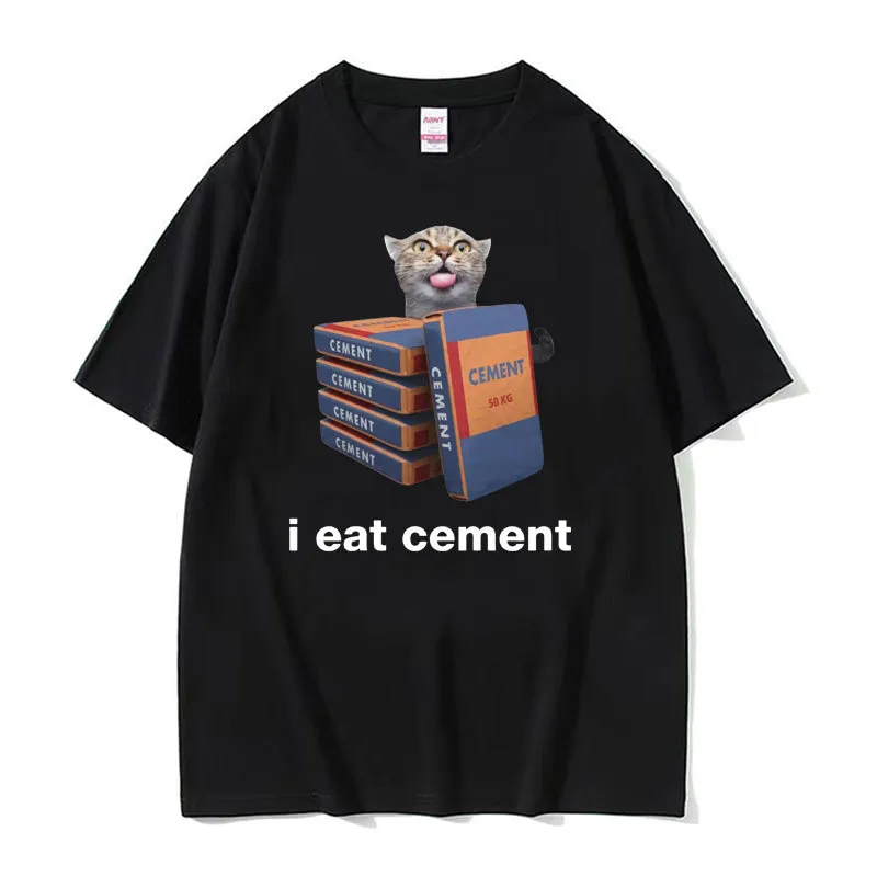 Funny Printed T-shirt Men And Women Fashion Round Neck Loose Short Sleeves - S2055Black