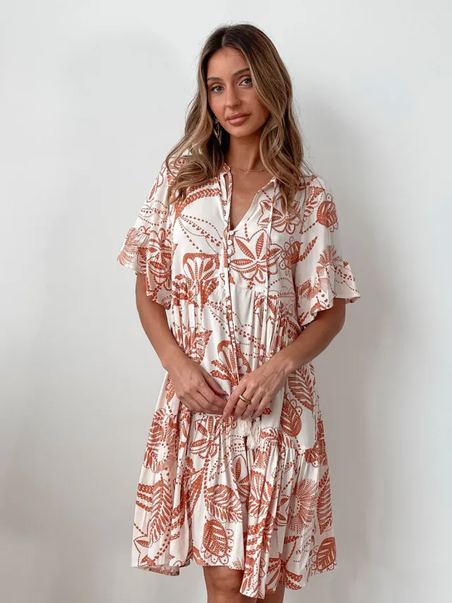Bohemian Style Fashion Short Sleeve Floral Dress Floral 3 - Shop at LoveMi