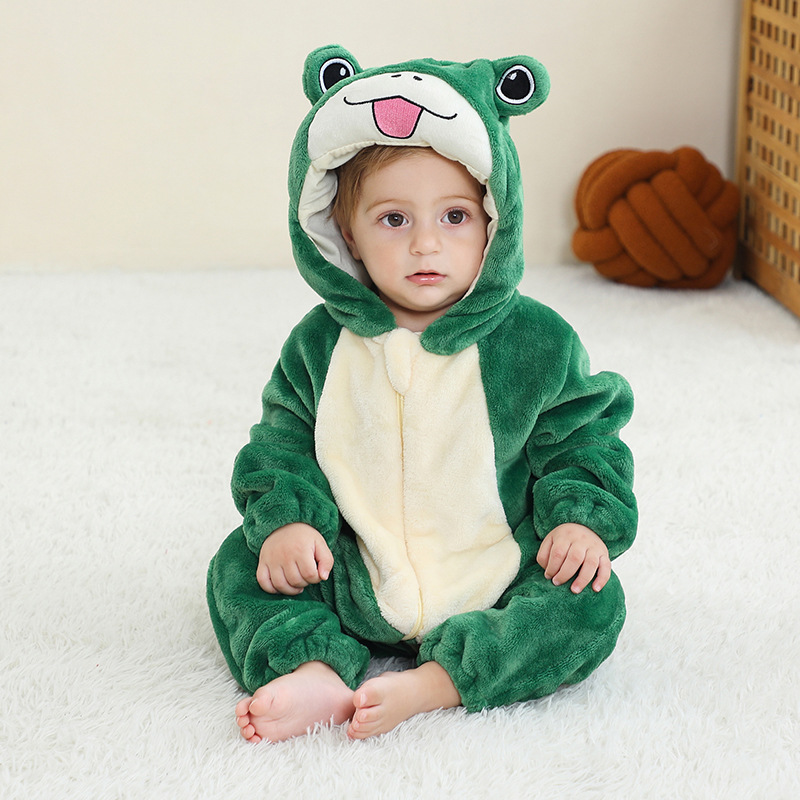 Cartoon One-piece Pajama Children's Autumn And Winter Animal Homewear