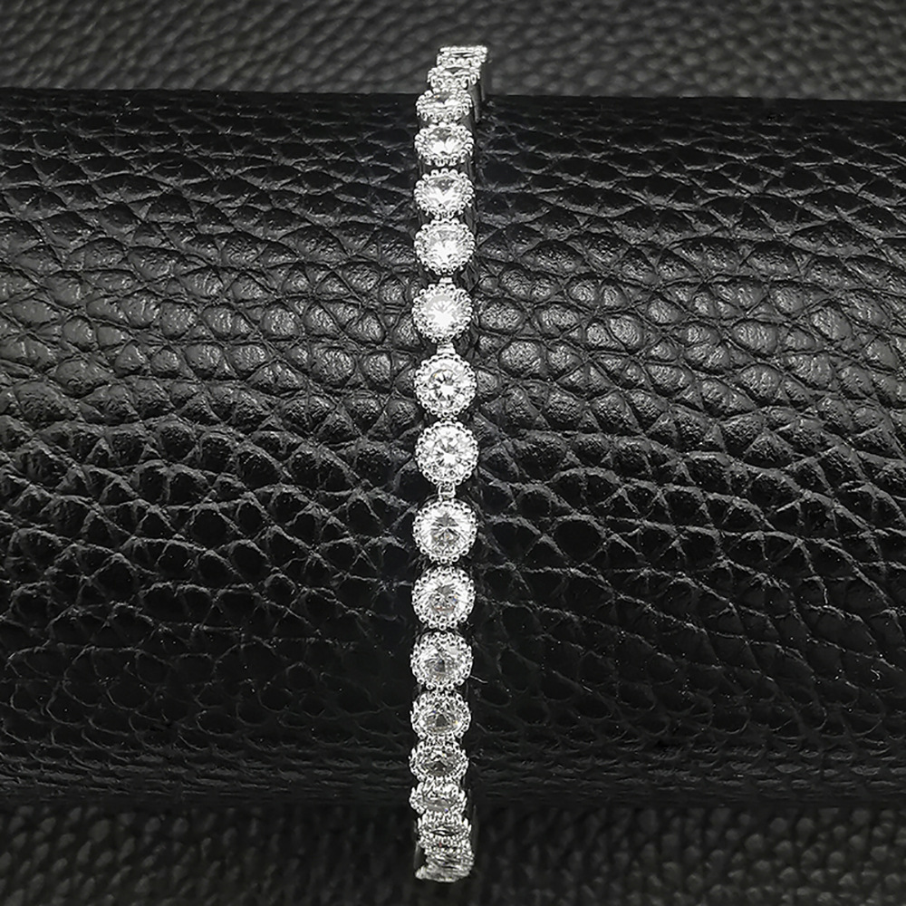 Simple Stylish Round Zircon White Adjustable Bracelet
