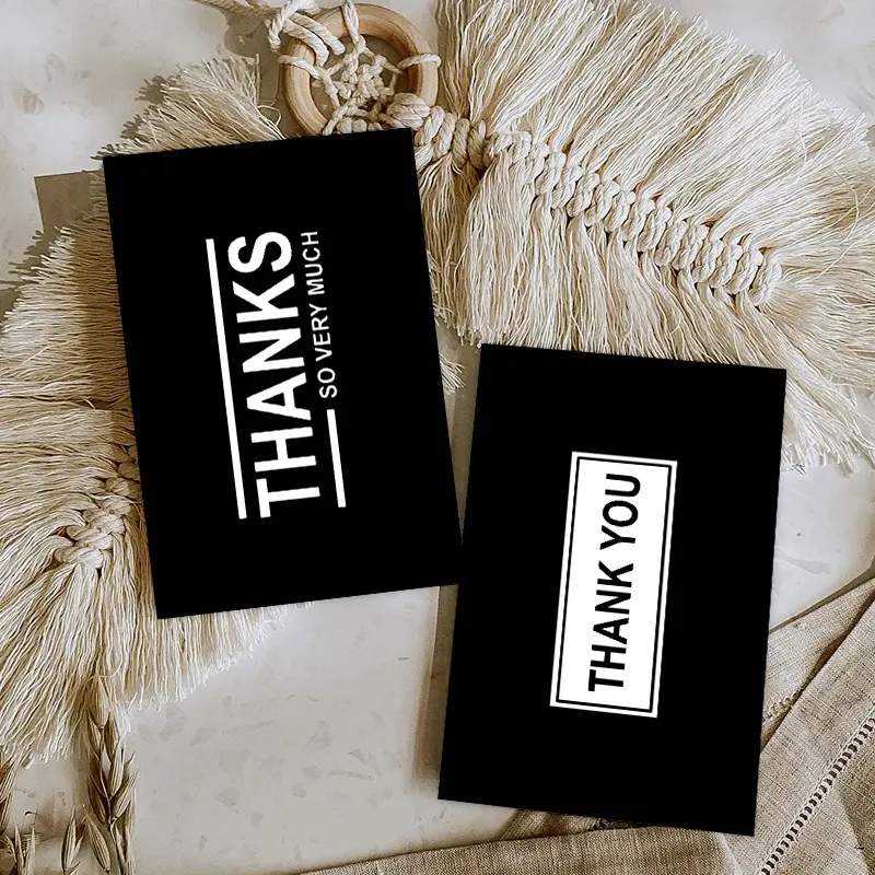 Gift Packaging 50 SheetsPack Simple Black Thank