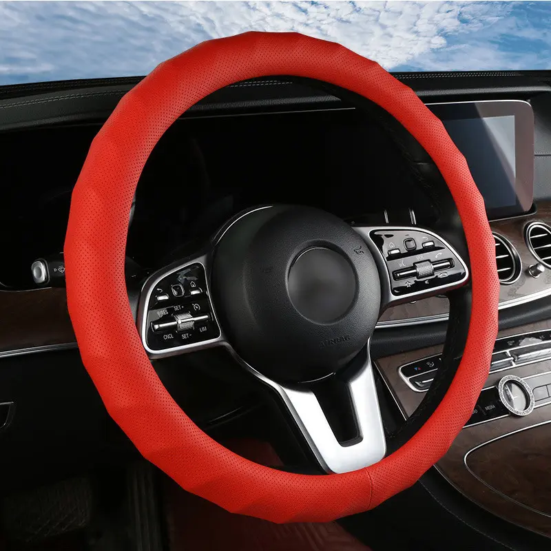 Leather Handlebar Grips Car Steering Wheel Cover