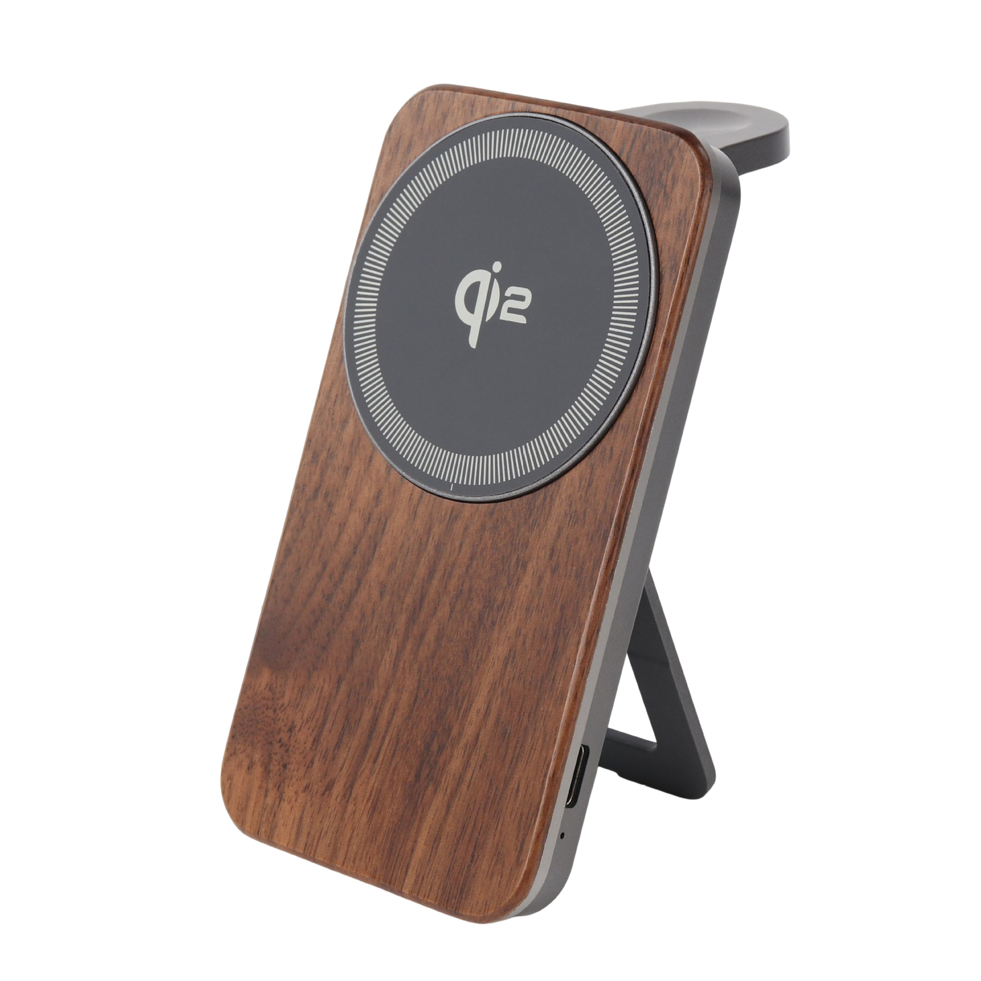 Aluminum Alloy Foldable Ultra-Thin Desktop Magnetic Wireless Charger For Phones And Smartwatches 3
