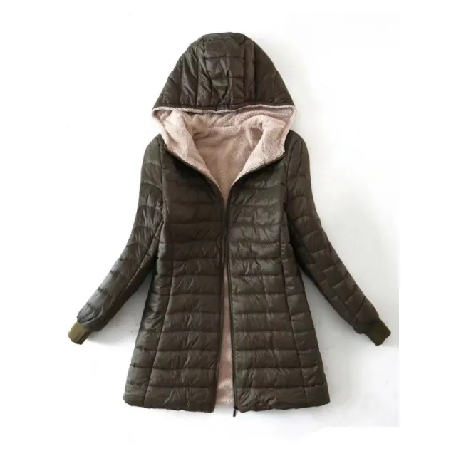 Hooded Slim Fit Fleece lined Warm Cotton Army Green - Shop at LoveMi
