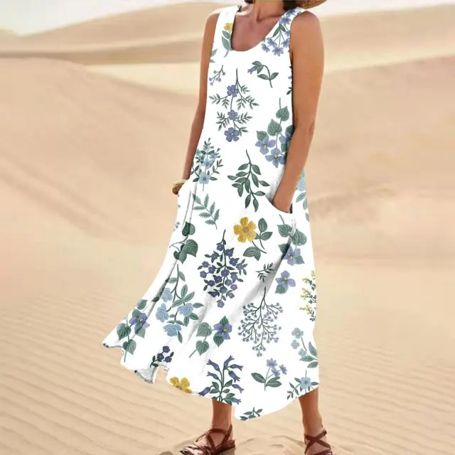 Landscape Floral Maxi Dress Slim Fit Casual Skirt 19Style - Shop at LoveMi
