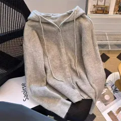 Gentle Elegant Style Sweater Coat For Women - Grey - View 1