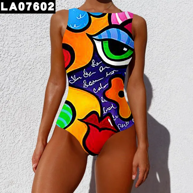 New Women's Printed Double layer Siamese Body Shaping Swimsuit With Chest Pad 1 Style A529 - Shop at LoveMi