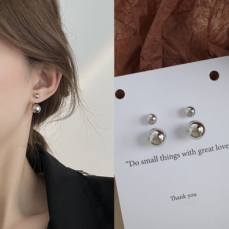 Simple Metal Ball Personalized Ear Studs