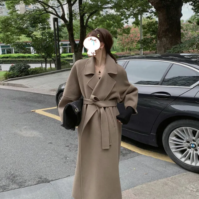Mid length Fall Winter Fashion Socialite Below the knee Coat Elephant Gray - Shop at LoveMi
