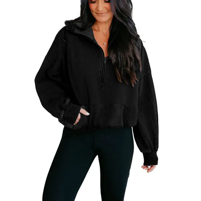 Loose Casual Style Large Pocket Patchwork Sweatshirt Lc25320092P2 - Shop at LoveMi