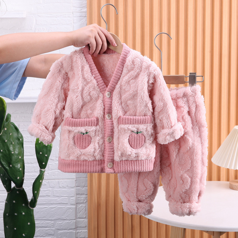 Girls' Coral Fleece Home Wear Two-piece Set - Image 6