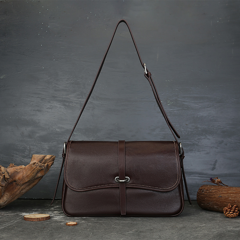 Full-Grain Leather Underarm Bag, picture 4 of 4