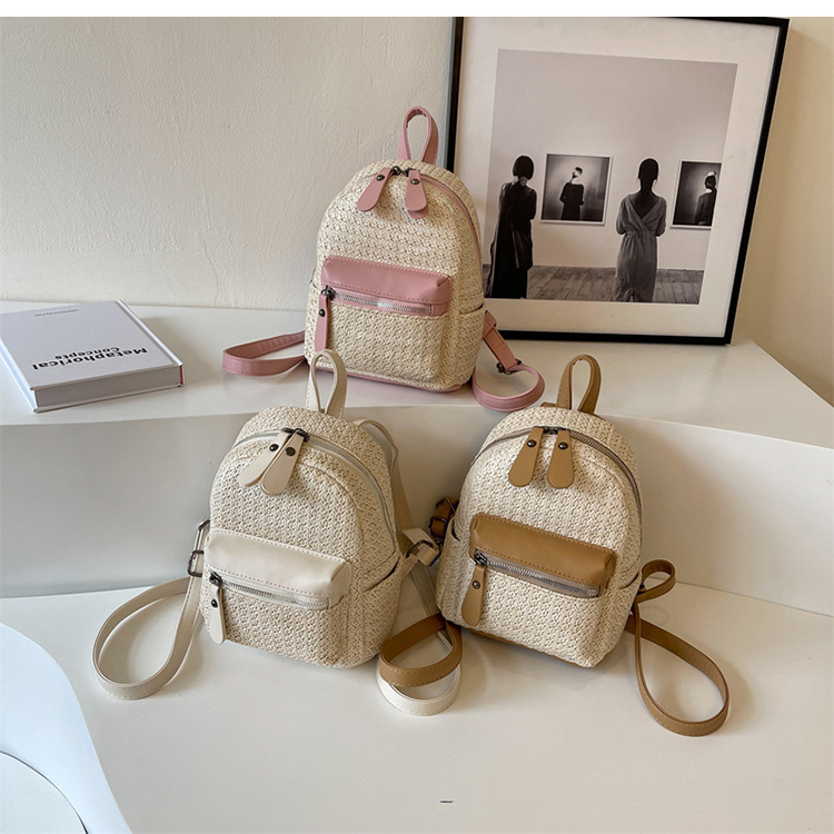 Women's Special-interest Design Straw Backpack Popular This Year