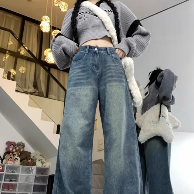 High Waist Loose And Slimming Wide leg Straight Pants - Shop at LoveMi