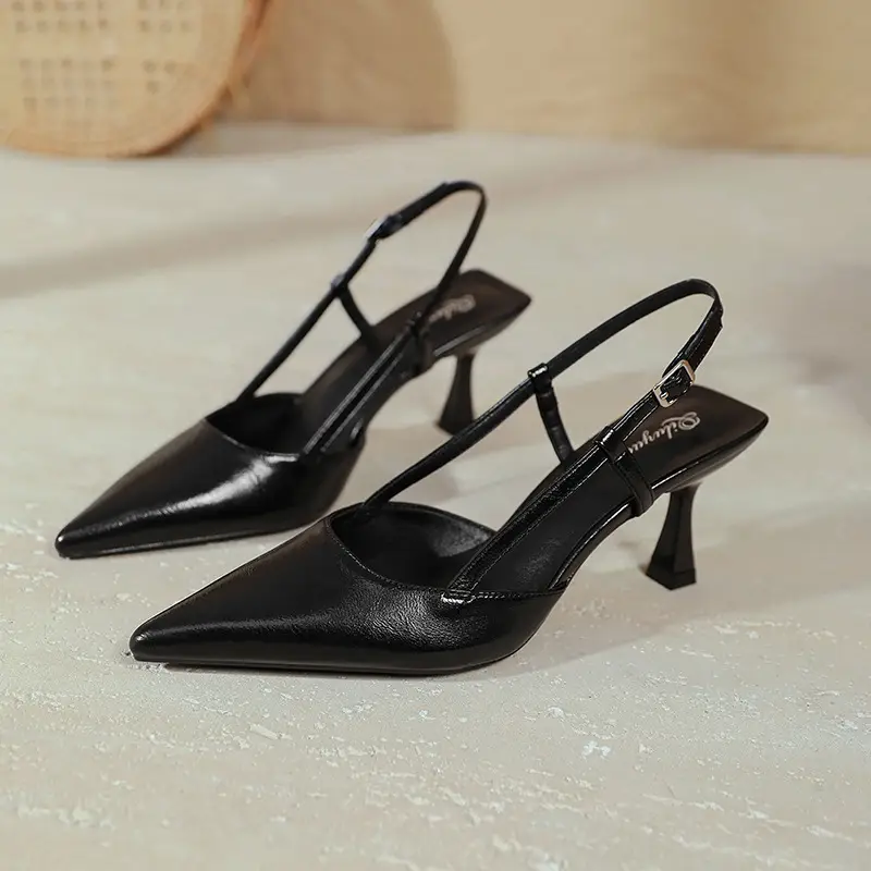 Sexy Wine-red Pointed-toe Sandals