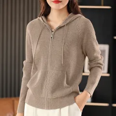 Autumn New Women's Sweater Hoodie La Lian - Camel - View 1