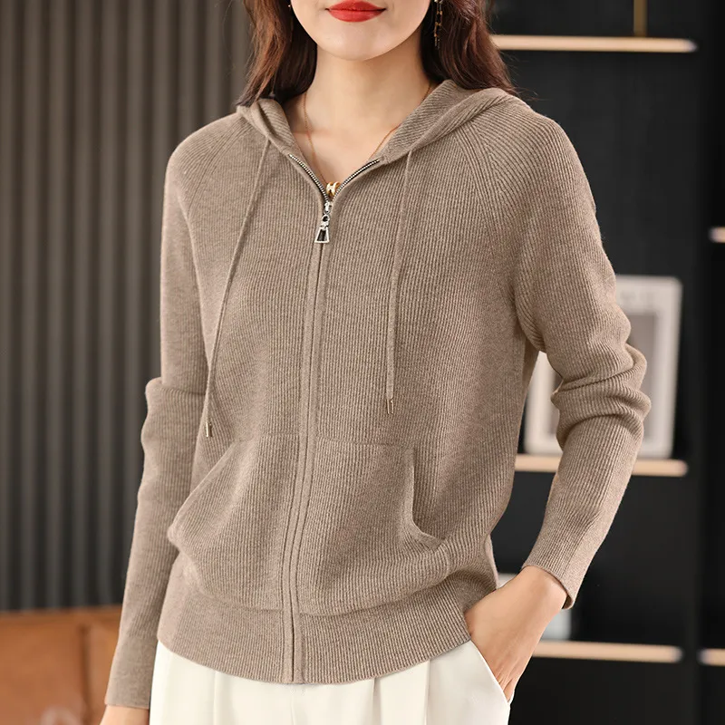 Autumn New Women's Sweater Hoodie La Lian - Camel