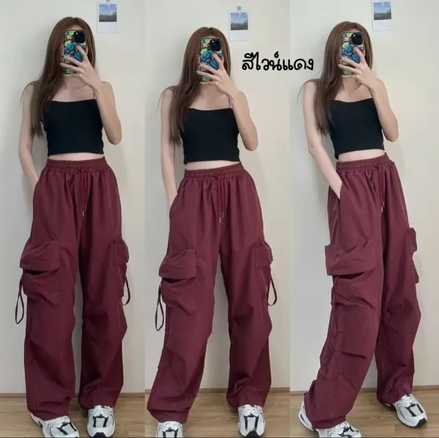 High Waist Retro Quick drying Overalls For Women Wine Red - Shop at LoveMi
