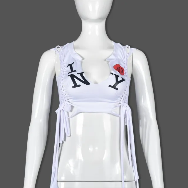 Sleeveless Hollow Small Tank Top Tan - Shop at LoveMi
