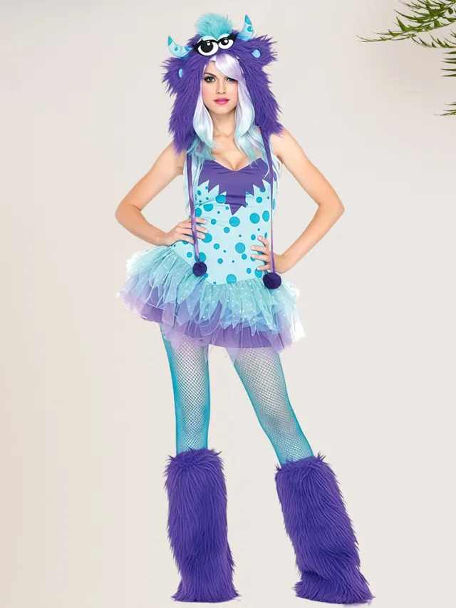 Halloween Party Cosplay Suit Role playing Animal Costume Purple Monster - Shop at LoveMi