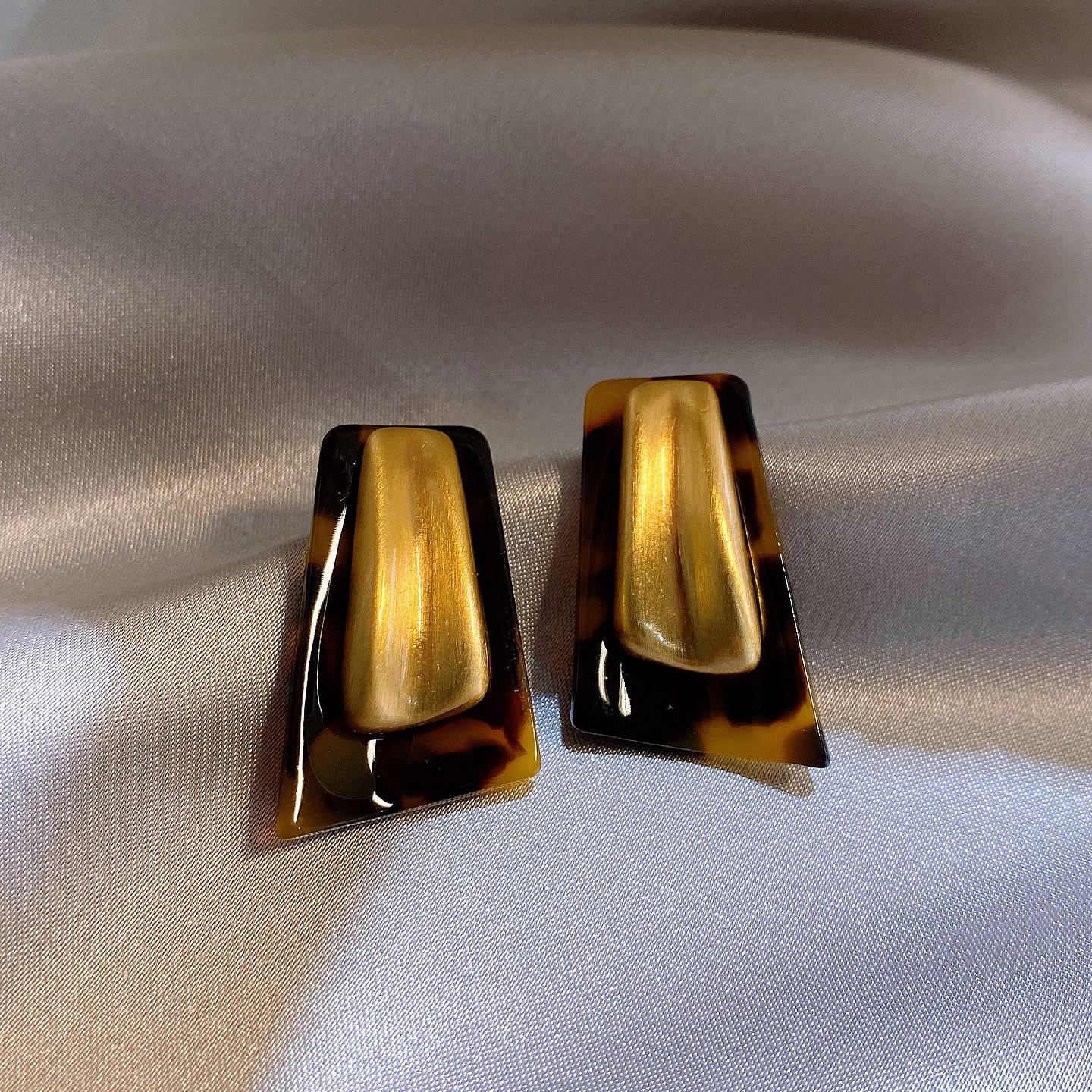 Fashionable Square Geometric Patchwork Stud Earrings For Women