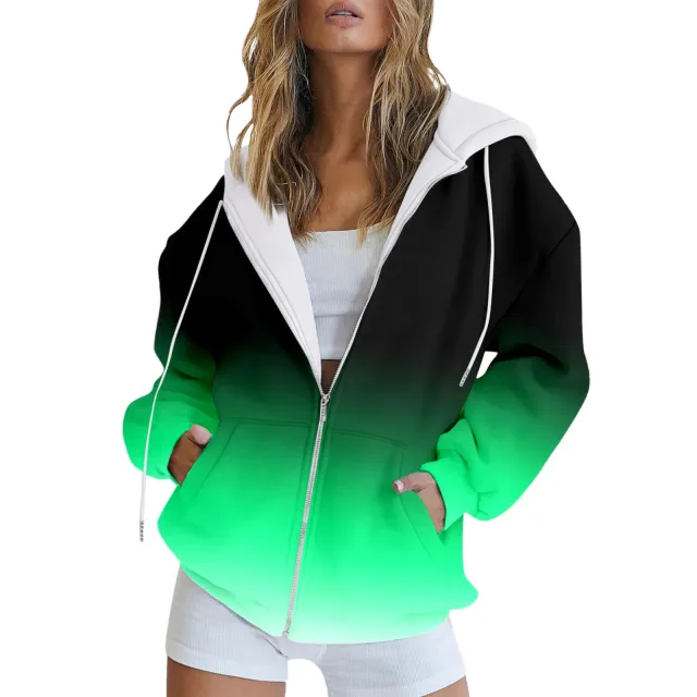 Women's 3D Christmas Digital Printing Zipper Hooded Jacket Emll94 - Shop at LoveMi