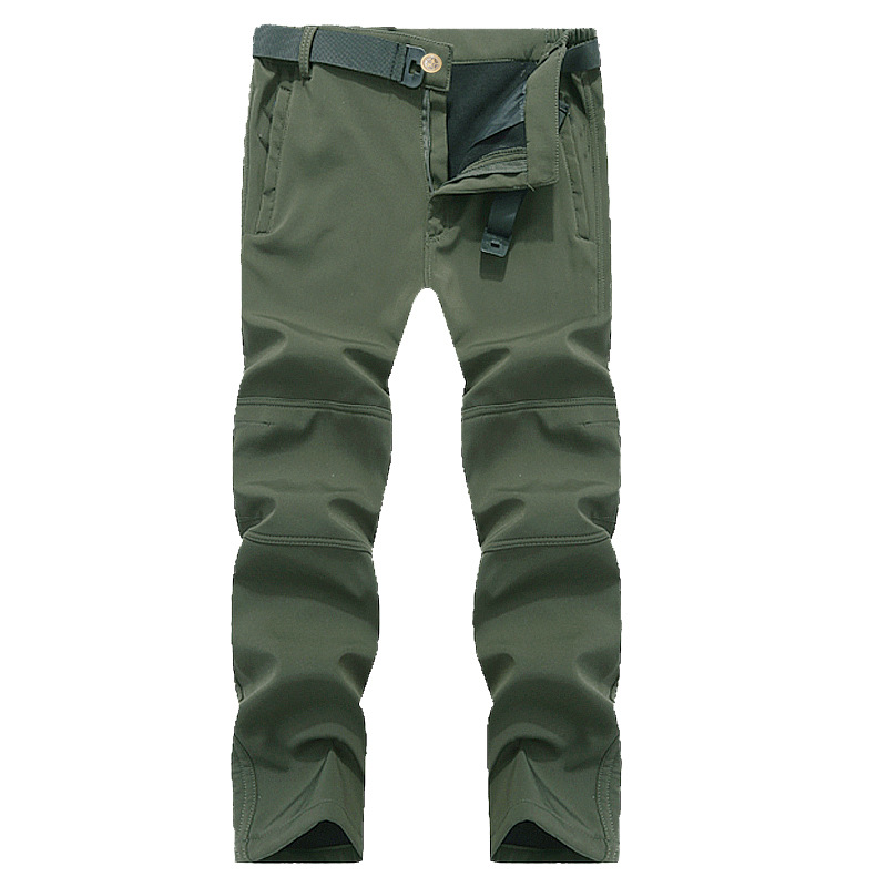 Mens Outdoor Softshell Insulated Trousers For Cold Weather
