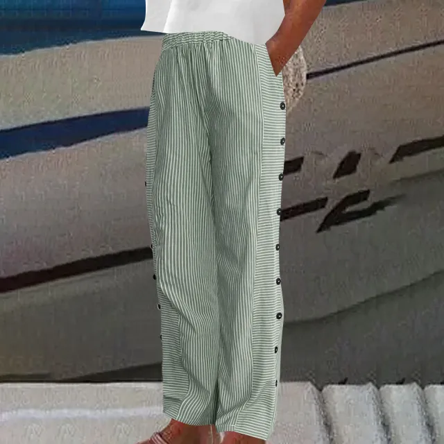 Women's Striped Casual Pants Army Green - Shop at LoveMi