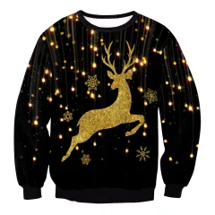 Women's Christmas Clothing Christmas Elk Digital Printed Round Neck Sweater - Swys133-Xl - View 1
