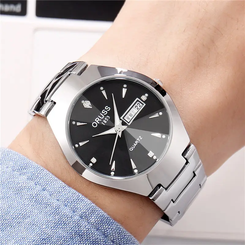 Tungsten Steel Color Waterproof Fashion Student Couple