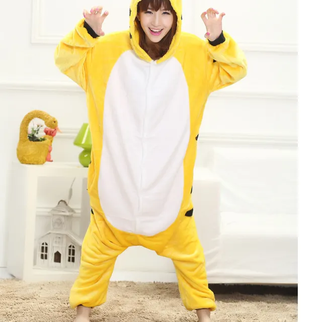 Pajamas Flannel Household Overalls Yellow Tiger - Shop at LoveMi