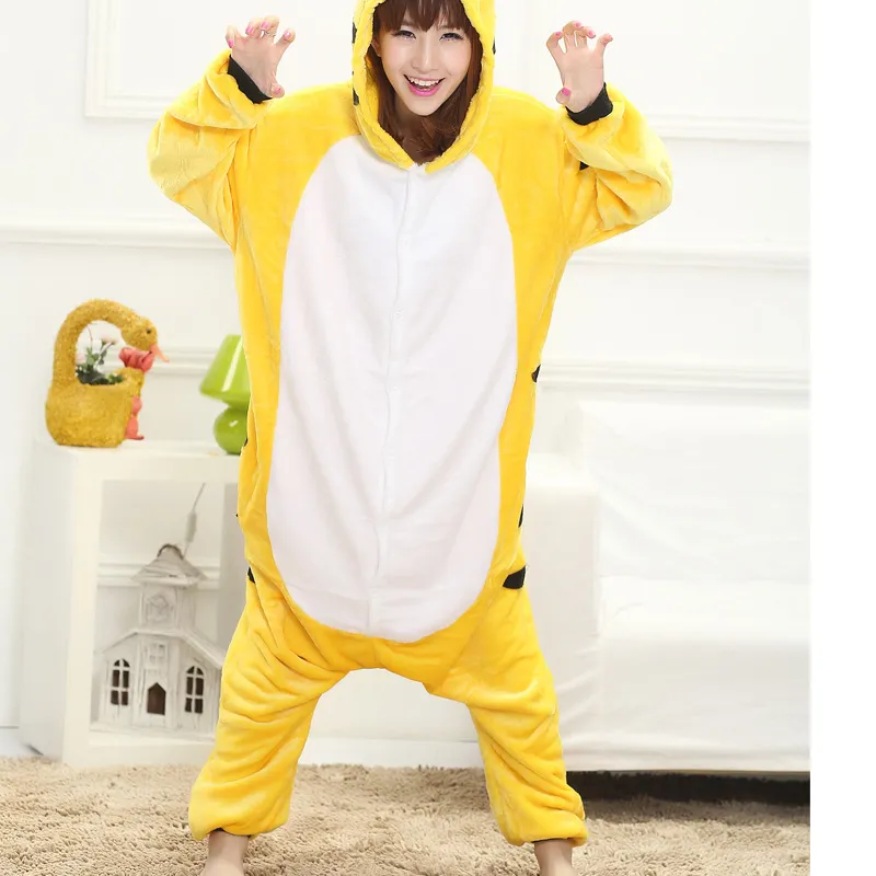 Pajamas Flannel Household Overalls - Yellow Tiger