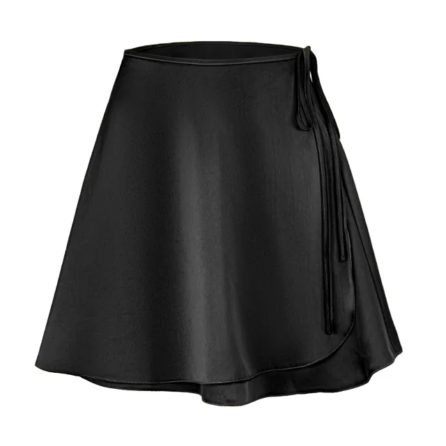 High Waist Lace up One piece A Line Skirt Black - Shop at LoveMi