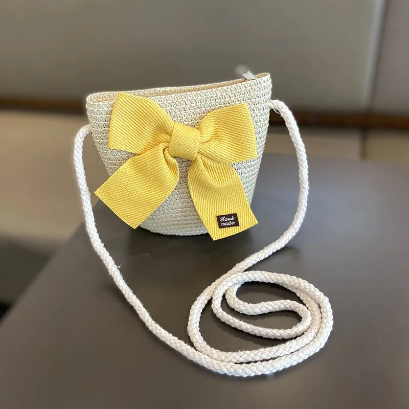Girls Summer New Straw Hat Bag Set - Beige Bag